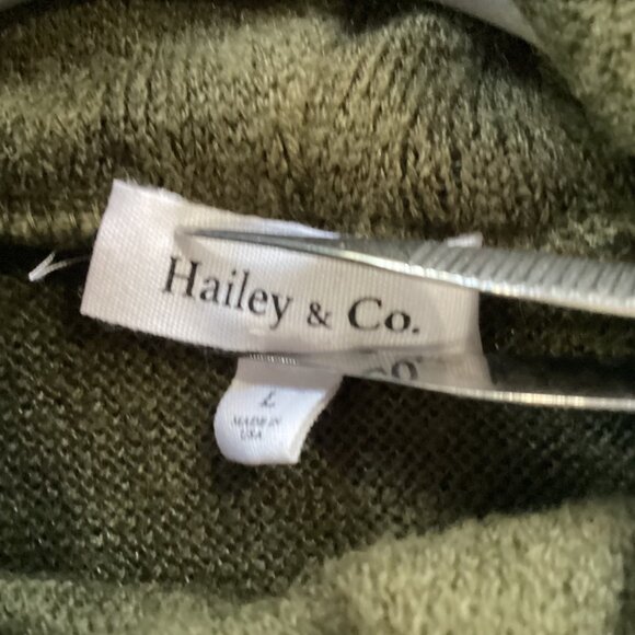 Hailey & Co Olive Green Pullover Sweater Size L Lagenlook Outdoorsy Capsule - Picture 9 of 12